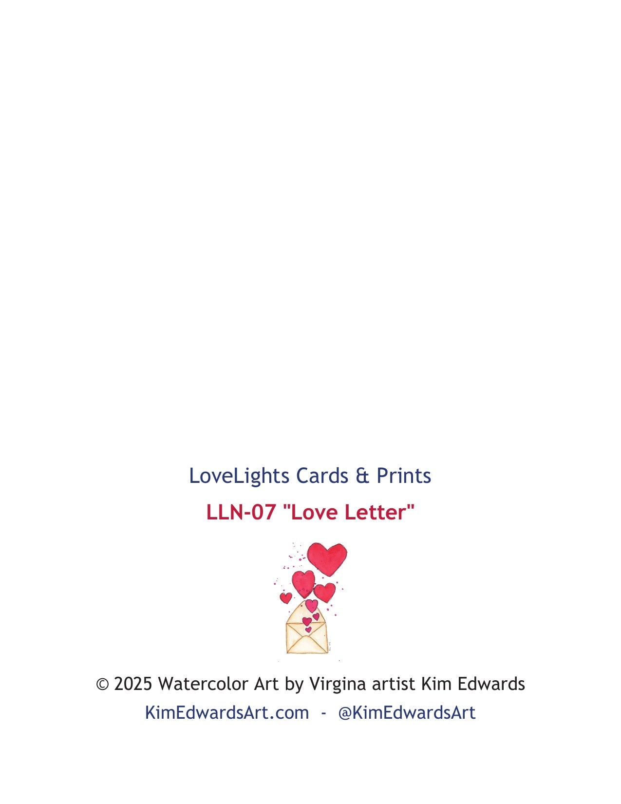 LLN-07 "Love Letter" Note Card Back Image
