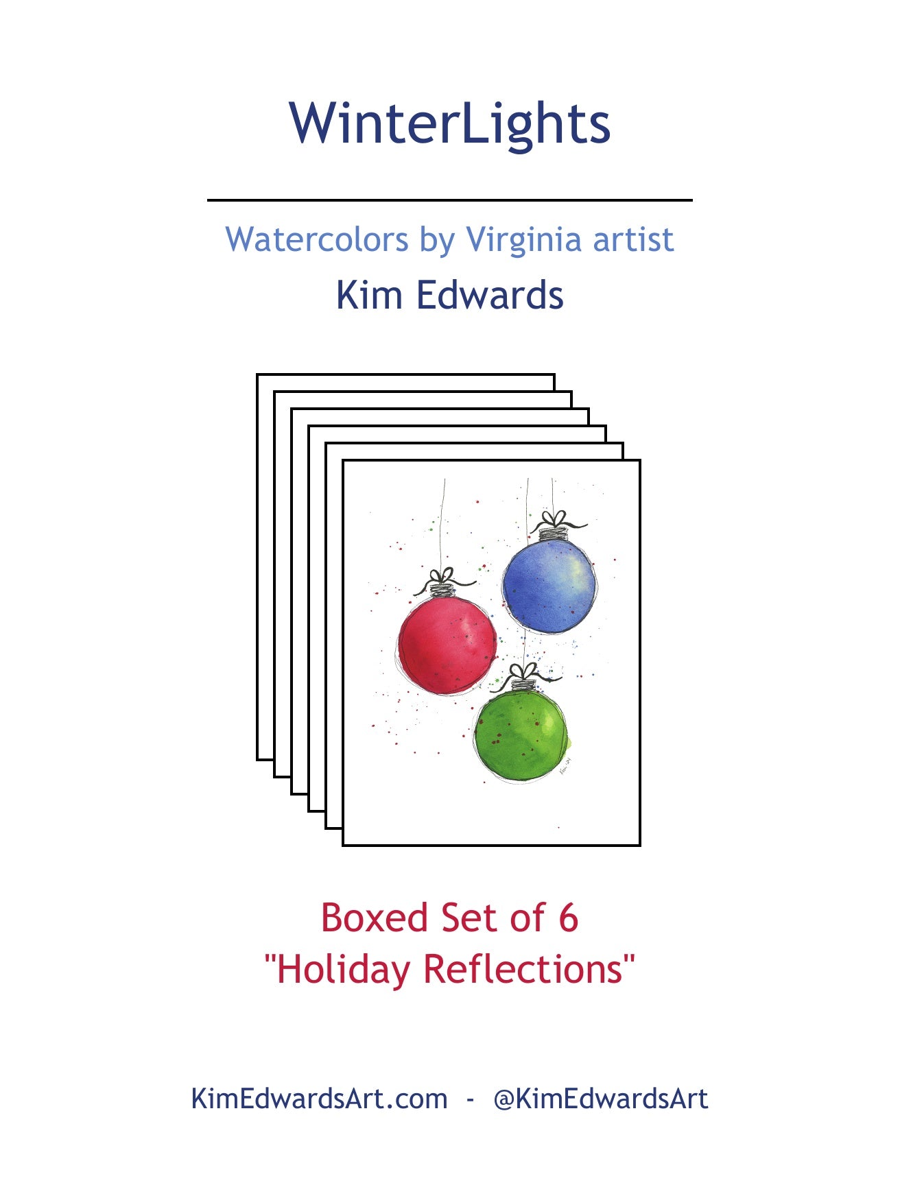 WLN-02 "Holiday Reflections" Box of 6 Note Cards Image