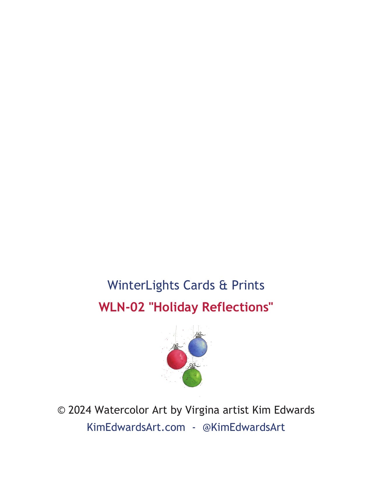 WLN-02 "Holiday Reflections" Note Card Back Image