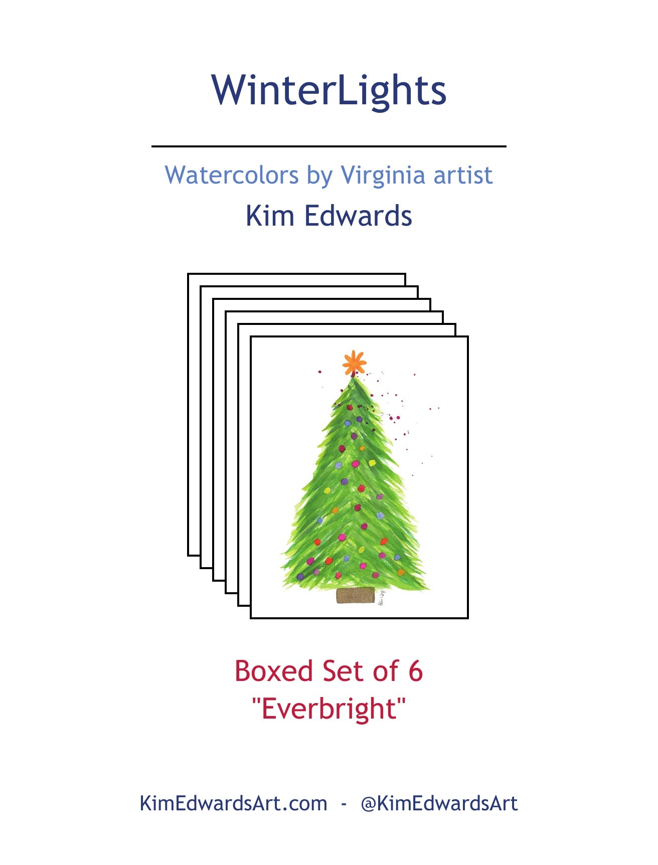 WLN-06 "Everbright" Box of 6 Note Cards Image