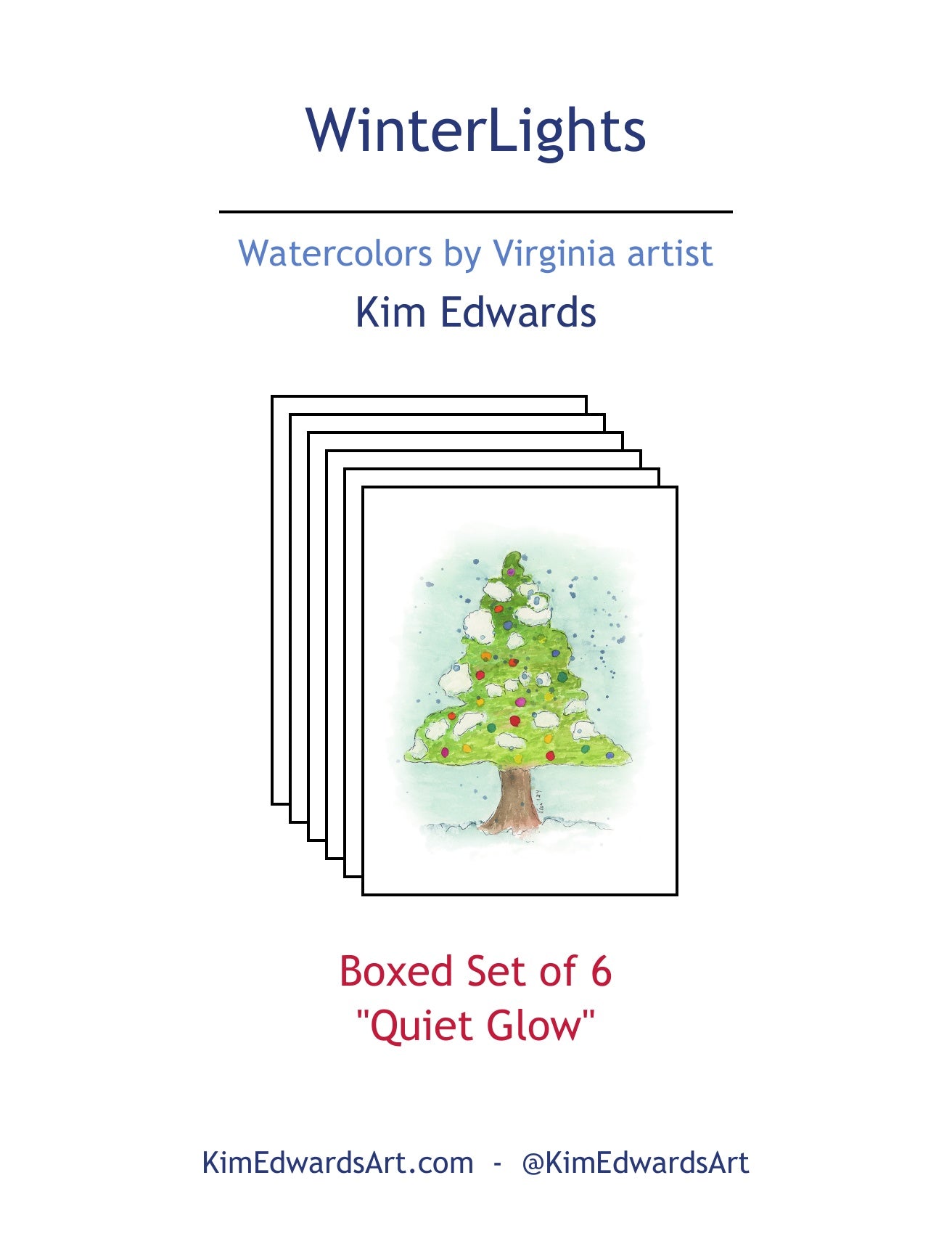 WLN-09 "Quiet Glow" Box of 6 Note Cards Image