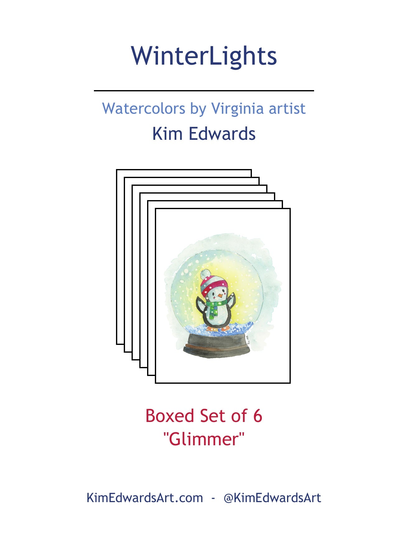 WLN-15 "Glimmer" Box of 6 Note Cards Image