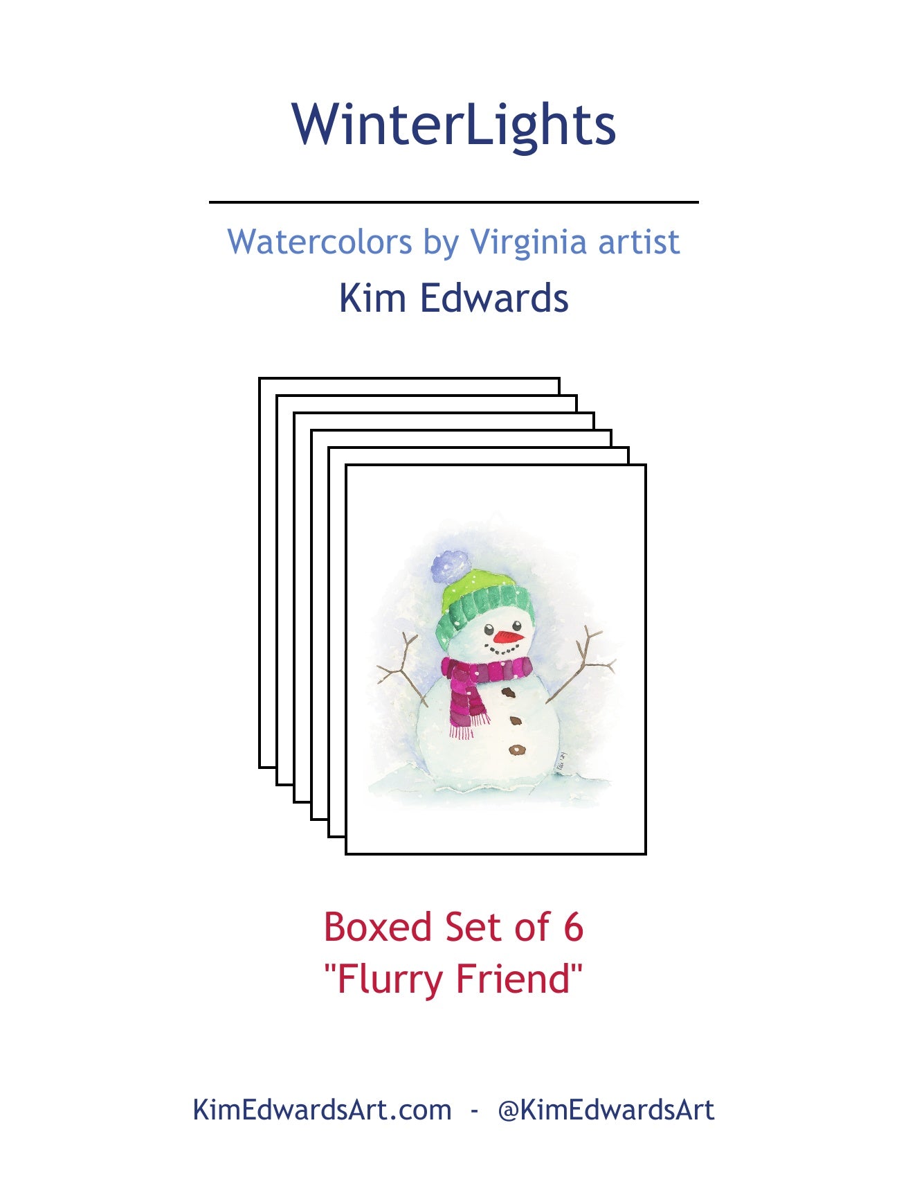 WLN-07 "Flurry Friend" Box of 6 Note Cards Image